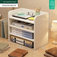 Organisateur de bureau en bois et bambou sur pied, mobile, à quatre niveaux, étagère de rangement pour bureau