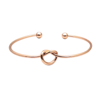 Bracelet jonc ouvert minimaliste en forme de cœur pour femme, bijoux unisexe en acier inoxydable plaqué or 18 carats/plaqué argent, tendance