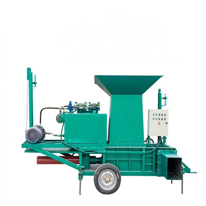 Horozontal Ủ Chua máy đóng gói 50 kg ngô Ủ Chua đóng gói màu xanh lá cây rơm Baler máy với động cơ diesel