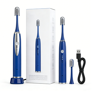 Brosse à dents électrique avec station de charge sans fil, action sonique 31200 VPM, 3 modes, étanche IPX7, rappel 30s, 2 têtes, soins dentaires - Product Image 1