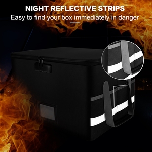 US Warehouse in Stock Fireproof Document <b>Box</b> with Lock and Zipper Lid Collapsible <b>File</b> Storage Organizer Office Organizer - Product Image 3