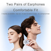 Q135 Earbud Nirkabel 3-in-1, Earphone Model Jepit Telinga / In-Ear / Semi-In-Ear 6 Buah, Peredam Kebisingan ENC, Model Terbaru Laris untuk Afrika