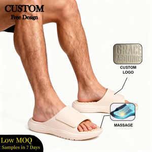 Claustras de Douche en EVA à Logo Personnalisable, <span class=keywords><strong>Velcro</strong></span> Réglable, Semelle Épaisse en Caoutchouc Antidérapant, Massant les Pieds, pour Hommes - Product Image 1