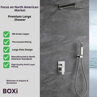 Douche de pluie carrée encastrée murale Xinxi de 10 pouces, style américain, en acier inoxydable chromé, pour usage hôtelier