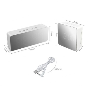 Reloj Despertador Digital LED Multifunción con Pantalla Blanca, Función Snooze, Reloj de Mesa Moderno con Espejo, Lámpara de Mesa LED con Luz Blanca y Azul - Product Image 3