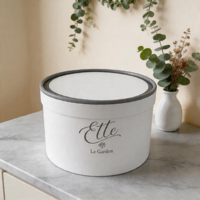Cajas de Embalaje Redondas Modernas de Cartón Reciclable al por Mayor para Flores con Tapa, Embalaje Personalizable con Laminación Mate