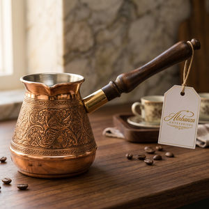 Alabanza Enterprises – Cafetière Cezve en Cuivre avec Poignée en Bois, Design Ornemental, Résistante à la Chaleur, Idéale pour la Cuisine, Cadeau - Product Image 3