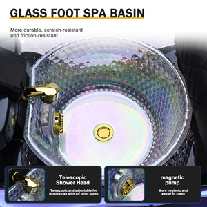 Sillón de Pedicura de Lujo <span class=keywords><strong>para</strong></span> Salón de Belleza y Salón de Uñas, Ergonómico, con Calor y Jets de Masaje - Product Image 6