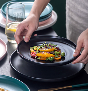 <b>Macaron</b> Colored Porcelain Dinner Plates Customizable Solid Polished Finish Modern Eco-Friendly Tableware for Hotels Restaurants - Product Image 4