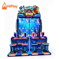 Machine d'arcade simulateur de pêche de luxe pour 4 joueurs, grand écran, à monnayeur, jeu de pêche en haute mer pour parc d'attractions