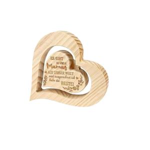 Adorno de madera en forma de corazón, pieza decorativa con temática del Día de San Valentín, regalo del Día de la Madre para mamá, adorno tallado en forma de corazón. - Product Image 5