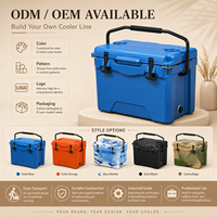 Glacière rotomoulée 25L avec poignée, portable, en LLDPE, isolée, rigide, pour camping, pique-nique, extérieur