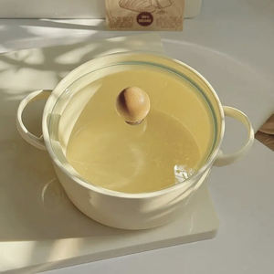 Mangkuk keramik 8 inci lucu Modern, dengan tutup telinga ganda mangkuk sup keramik kapasitas besar mangkuk Ramen berwarna - Product Image 4