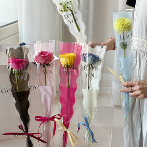 Bolsa Impermeable Reciclable con Diseño de <span class=keywords><strong>Sirena</strong></span> y Rosa Individual para Empaque de Flores Frescas, Suministros Florales para DIY - Product Image 1