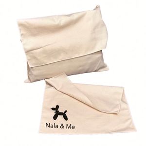 Pochette anti-poussière réutilisable en sergé de coton beige avec logo personnalisé imprimé, pour vêtements, chaussures, bijoux - Idéale pour les cadeaux - Product Image 2