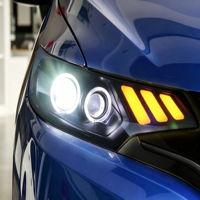 Ensemble de phares LED modifiés pour Honda Fit GK5 2014-2020, style Mustang, projecteur laser, œil de démon, clignotant séquentiel