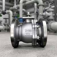 Vanne à boisseau sphérique en acier inoxydable avec siège en PTFE, CF8M/CF3M/304/304L/316/316L/316Ti/321/310S, 4"-14", classe 300, à brides RF
