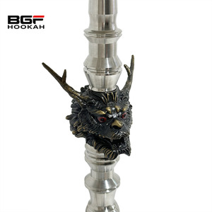 Venta al por mayor diseño único buena calidad 63CM <span class=keywords><strong>Maklaud</strong></span> Hookah plata Shisha fumar Set Hookah sin botella - Product Image 4