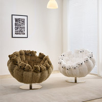 Fauteuil design moderne pour salon, style artistique créatif, en forme de poupée alien ou d'animal, en peluche polaire éponge, pour appartement