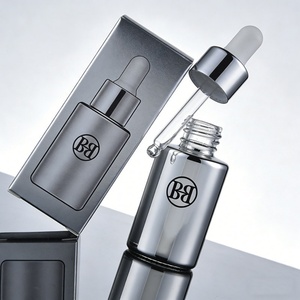Customized Luxury 1oz Cosmetic Skincare Packaging 30ml Serum Bottle Cylinder <b>Flat</b> Shoulder Dropper Bottle - Product Image 1
