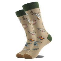 Chaussettes avec logo personnalisé Chaussettes en coton unisexes et heureuses tendance Chaussettes colorées amusantes pour hommes