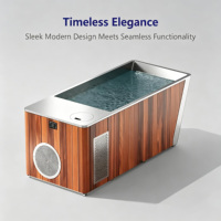 Bain à remous extérieur Fuerle en acier inoxydable tout-en-un, bain froid individuel, spa en bois, vente en gros