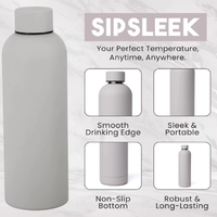 Bouteille isotherme à double paroi en acier inoxydable 304 de 1000 ml, sans BPA, avec impression de logo personnalisé, petite ouverture, pour adulte