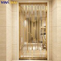 Paravents en acier inoxydable, style luxe léger, lignes irrégulières, écran métallique pour entrée, chambre, hôtel, espace commercial