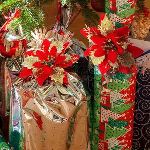 2025 adornos de decoración de árbol de Navidad rojo flor Artificial Flor de Pascua dorada brillo flores de Navidad - Product Image 4