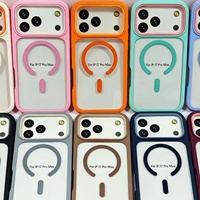 Coque de téléphone 2-en-1 en acrylique rigide à bords souples, style Ins, toucher doux, antidérapante, résistante aux chutes, couleur macaron pour iPhone