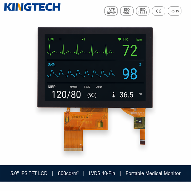 Kingtech OEM 5inch 800X480 800nits Wide Temperature Touch Screen Beauty Medical Diagnostic Equipment Optical Bonded TFT Display