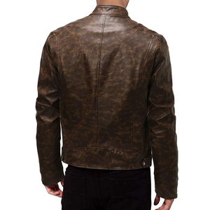 Nueva Llegada: Chaqueta de Cuero Encerado para Hombre, Estilo Casual con Cierre, Corte Ajustado, Alta Calidad, Chaqueta de Cuero Genuino para Hombre - Product Image 2