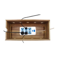 Boîte de rangement pour câbles de téléphone portable, gestion des câbles, organisateur de cordons, boîte de rangement pour câbles en bois d'acacia avec couvercle