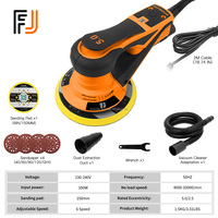 Lijadora Orbital Aleatoria Eléctrica Profesional de 6 Pulgadas (150 mm) sin Escobillas, 350 W, Velocidad Variable, para Pulir Automóviles
