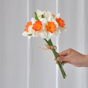 Rifornimento della fabbrica a buon mercato PU narciso fiori fascio di narciso artificiale vero tocco narciso per la vendita - Product Image 1