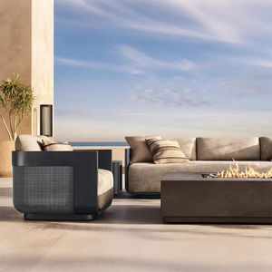 Ensemble de canapés modulaires en aluminium pour l'extérieur, idéal pour les patios, les hôtels ou les appartements, pour une utilisation dans les salons de villas ou dans les jardins - Product Image 1