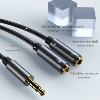 Adaptateur répartiteur audio pour casque 3,5 mm TRRS vers 2 prises femelles pour casque et microphone, compatible ordinateur portable, téléphone, PC, CTIA