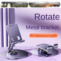 Support de bureau universel pliable rotatif à 360 degrés tout en métal pour téléphone et tablette, idéal pour les diffusions en direct