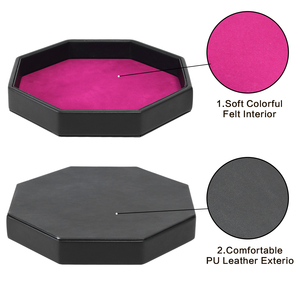 Velours en cuir PU pour rouler les dés plateau de rangement avec dés multicolore octogone dés plateau roulant ensemble pour jeux de table - Product Image 5