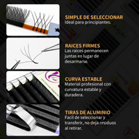 LAKANAKU Extensions de cils en forme de U 3D 4D 5D, Cils U YY, Volume Brésilien, Cils Y W doux, Plateaux de cils, Cils Pelo a Pelo