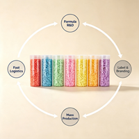 Private Label 100g Ecologische Wegwerp Geurkorrels 7 Kleuren Gemengd Kledinggeurversterker OEM Korrels Gemengd Fruit Fris