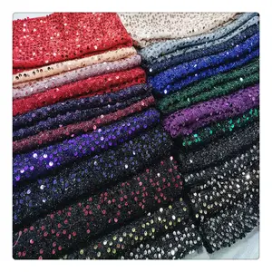 Clothing Sequins Lace Fabrics Knit for Women Dress Embroidery Fabric 100% Polyester Machine Embroidery Elegant Sustainable