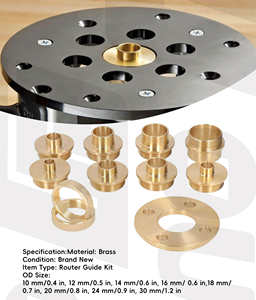 11 PCS Electric Wood Milling Router Bushing Set Pure Copper Assorted Template Guides Lock Nuts Axle <b>Power</b> <b>Tool</b> <b>Accessories</b> - Product Image 5