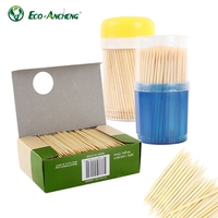 Fournitures de fête Vente en gros Cure-dents en bambou biodégradable jetable écologique Double pointe Simple pointe avec menthe