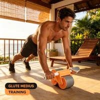 Rodillo Abdominal para Reducción de Grasa en Interiores para Adultos, Herramienta Doméstica con Rebote Automático para Entrenamiento y Ejercicio de Abdomen y Cintura