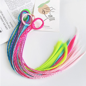 Perruques tressées pour enfants, accessoires capillaires coréens colorés en fibres chimiques à double trame pour petites filles - Product Image 4