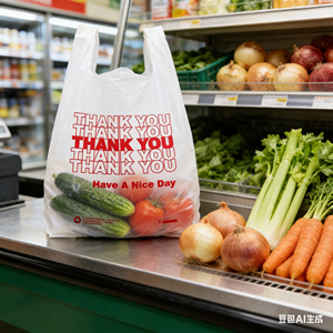 Bolsas de Plástico Resistentes de Material PE para Mercado de Verduras con Color Personalizado y Asas Fáciles de Transportar, Impresión Serigráfica - Product Image 1