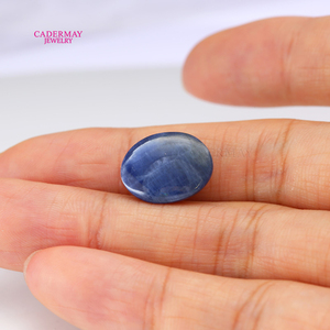 Cadermay Natürlicher Blauer Korund Oval Geschliffener Edelstein Loser Saphirstein <span class=keywords><strong>Roy</strong></span> Natürlicher Blauer mit Riss für Feine Schmuckherstellung - Product Image 3