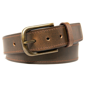 Cinturón de Cuero Genuino Vintage para Hombre, con Hebilla de Aleación de un Solo Pin, Estilo Casual de Negocios, Venta al Por Mayor - Product Image 1