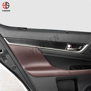 Gerçek karbon Fiber etiket Trim koltuk hafızası düğmesi kapı kolu paneli Lexus GS 2012-2020 için iç aksesuarlar - Product Image 4